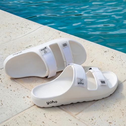 Image of YOHO Wilo Double Strap Sliders for Men | Cushioned & Lightweight | Adjustable Strap | Comfortable Monsoon Footwear & Rainy Sandals