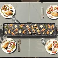 Cecotec Plancha de Asar Eléctrica Tasty&Grill 3000 RockWater XXL. 2400 W, Gran superficie 90x22cm, Revestimiento Piedra RockStone, Antiadherente, Termostato Regulable