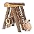 FiNeWaY Natural Wooden Climbing Hamster Mouse Gerbil Playground Wall Rats Pets Toys Play House Tunnel