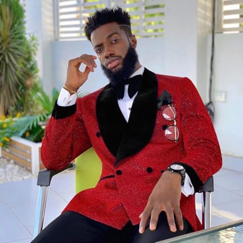 Men's Suit Double Breasted Rayon Jacket Black Pants Shawl Lapel Tuxedos for Homecoming3