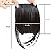 Liyate New Fashion Straight Hair Bangs Clip in Hair Extensions 1 piece (2 clips) Synthetic Hair (clip bangs, Black Brown)
