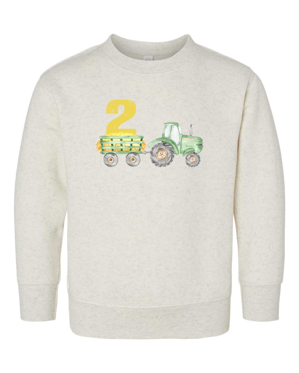 KLATCH Toddler Baby Boy Birthday Tractor Outfit Two Number Sweatshirt Shirts Birthday Gift for Kids - Natural Color (US, Age, 3 Years, Natural)