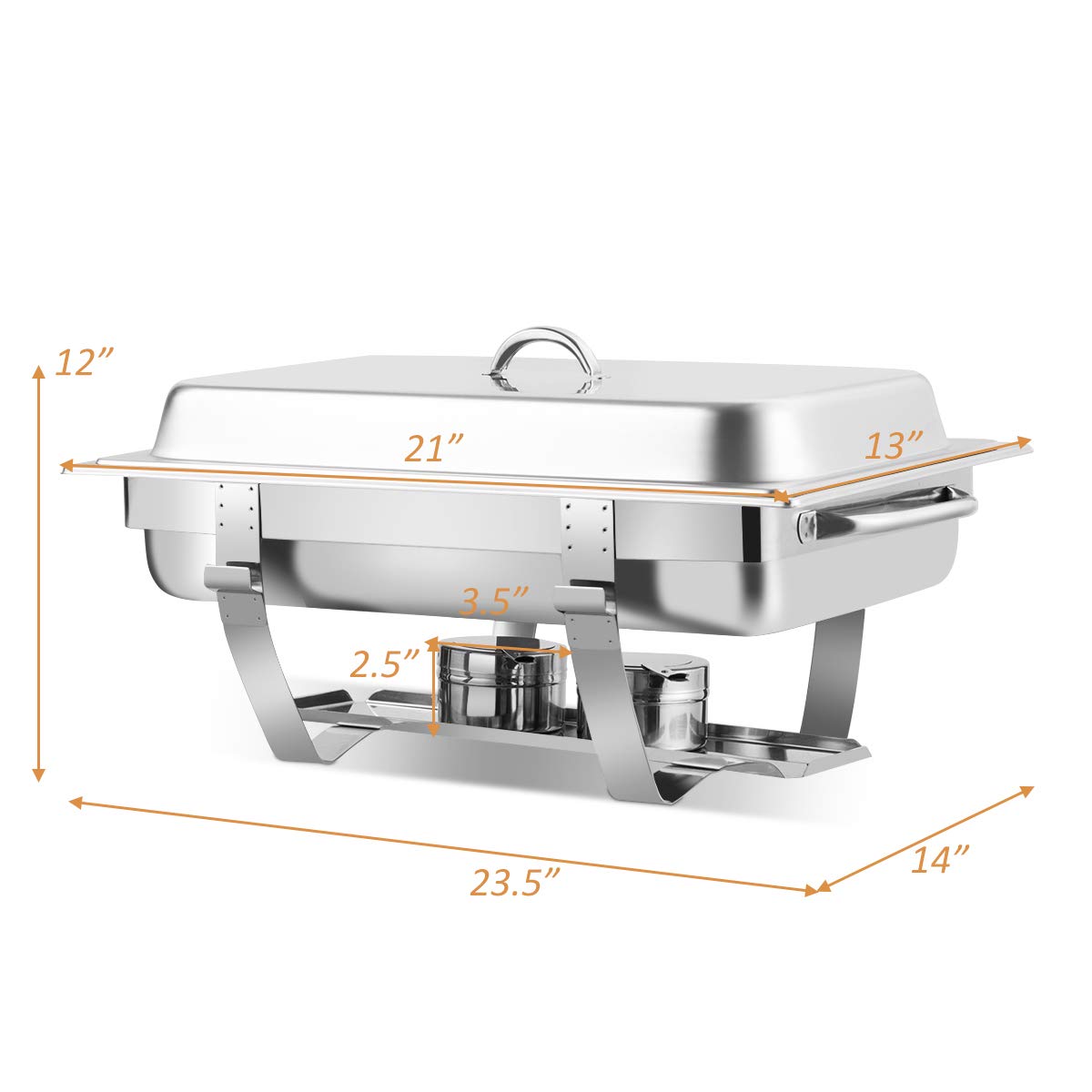 Giantex 2 Packs Chafing Dish 9 Quart Chafer Dishes Buffet Set Stainless