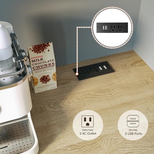 Image of MU 71 inch Kitchen Pantry Cabinet with Charging Station, Tall Pantry Hutch with Drawers, Countertop & Microwave Shelf, Food Storage Cabinet for Dining Room & Coffee Bar, Grey