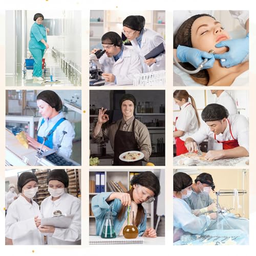 Bafeil Einweg Haarnetz OP Haube, 100 Stück 52 cm, Schwarz - Atmungsaktiv, Latexfrei, Für Damen & Herren, Hygiene, Gastronomie, Medizin, Zahnarzt