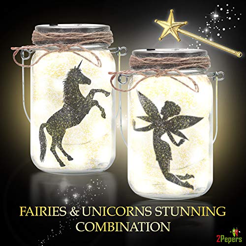 2Pepers DIY Fairy and Unicorn Nightlight Craft Kit (2 Pack), Fairy Lantern Jars Arts and Crafts for Girls, Make Your Own… - Image 3