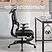 FLEXISPOT ErgoX-S Big and Tall Mesh Office Chair, Computer Desk Chair Adjustable Swivel with Footrest Lumbar Support Headrest and 360°Rotation for Home Office, Black Foam