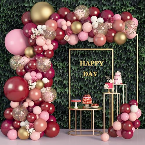 Amandir 162Pcs Burgundy Balloon Garland Arch Kit - image 2