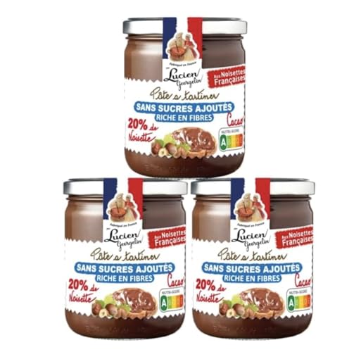 Pâte à tartiner noisette chocolat sans sucre ajouté Nutri-score A Lucien Georgelin 400g