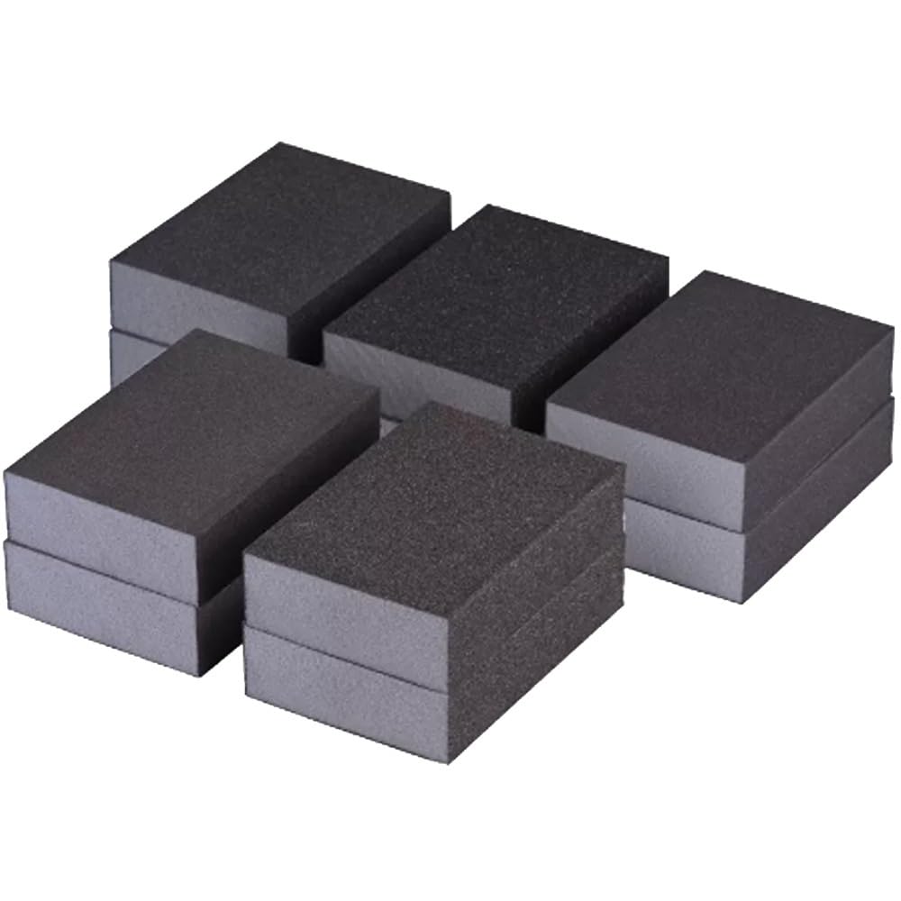 Sanding Block,10 Pcs Reusable Sand. Sponges Wet/Dry Washable Wood Metal Plastic Polish. 36-220 Grits(80grit)