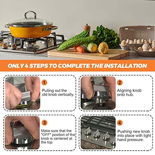 𝟮𝟬𝟮𝟯 𝙐𝙥𝙜𝙧𝙖𝙙𝙚𝙙 W10594481 Gas Range Stove Knobs 5Pcs Replaces For Whirlpool Range/Oven Wcg97Us6Ds00 Wcg97Us0Ds00 - W10594481 Stainless Steel Cooker Stove Control Knobs Replaces Ap6023301 #TOP6