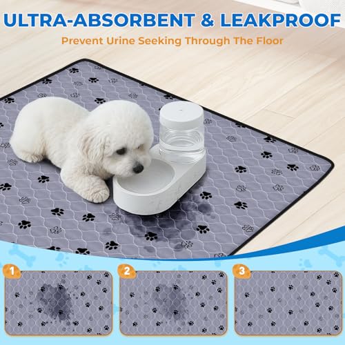 Image of Fostanfly Non-Slip Washable Pee Pads for Dogs, 2 Pack Large 63 inchx63 inch Ultra-Absorbent and Leak-Proof Reusable Potty Training Pads for Dogs and Cats Puppy Pads