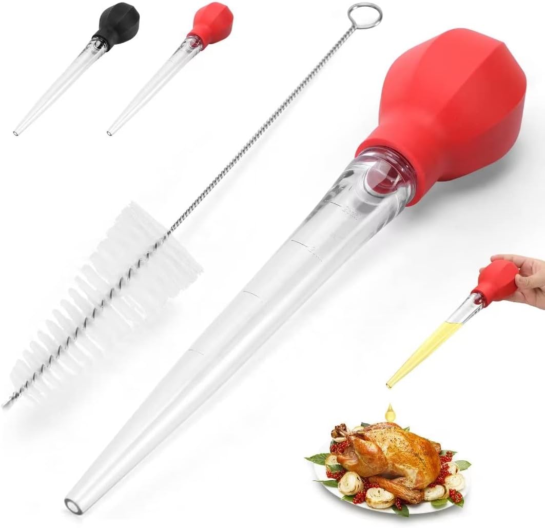 Long Turkey Basters for Cooking with Measurements, Only for Room Temperature Liquids