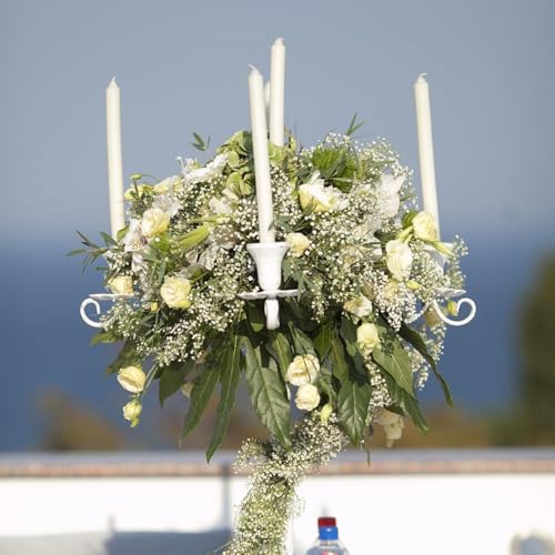 Scentoria 20er Stabkerzen, Premium Spitzkerzen Weiß, Tafelkerzen Weiß Ø 1,8 cm · 20 cm, Kerzen Lang mit 4 Std Brenndauer, Geruchlos Stabkerze für Tisch dekoration, Bankett, Hochzeit