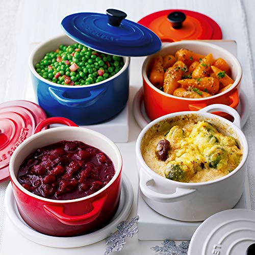 Le Creuset Stoneware Mini Round Cocotte, 8 Oz., Cerise #TOP6