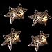 Kurt Adler 10-Light 5-Piece 4-Inch Rattan Natural Star Light Set