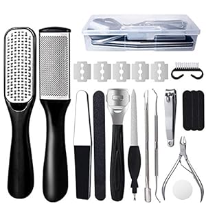 Voetvijl, 20 in 1, pedicureset, roestvrij staal, eeltschaaf, eeltverwijdering, voetverzorgingsset, professionele…