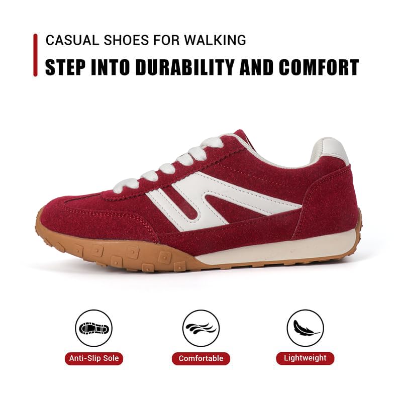 Image of Sneakers for Women Retro Fashion Trendy Sneakers with Foam Insole Casual Shoes for Walking Tennis Classic Non-Slip Comfort Shoes