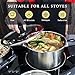 Meythway 𝐔𝐏𝐆𝐑𝐀𝐃𝐄 Stainless Steel Pots and Pans Set Non Toxic, 6PCs Kitchen Cookware Sets with Stay-Cool Handles, Non-Stick, Dishwasher Safe&Compatible with All Stovetops(Gas,Electric&Induction)