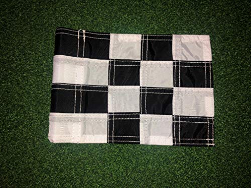 Checkered UV Resistant 400 Denier Nylon Golf Pole Flag (Black/White)