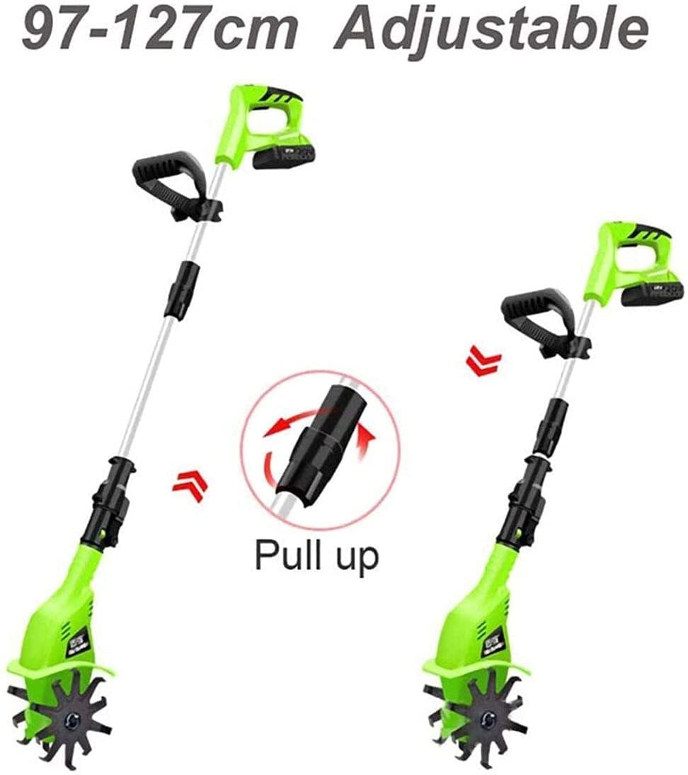 Motocultor eléctrico inalámbrico portátil de 20 V for Jardines y huertos con cultivador de Suelo eléctrico de Empuje Manual