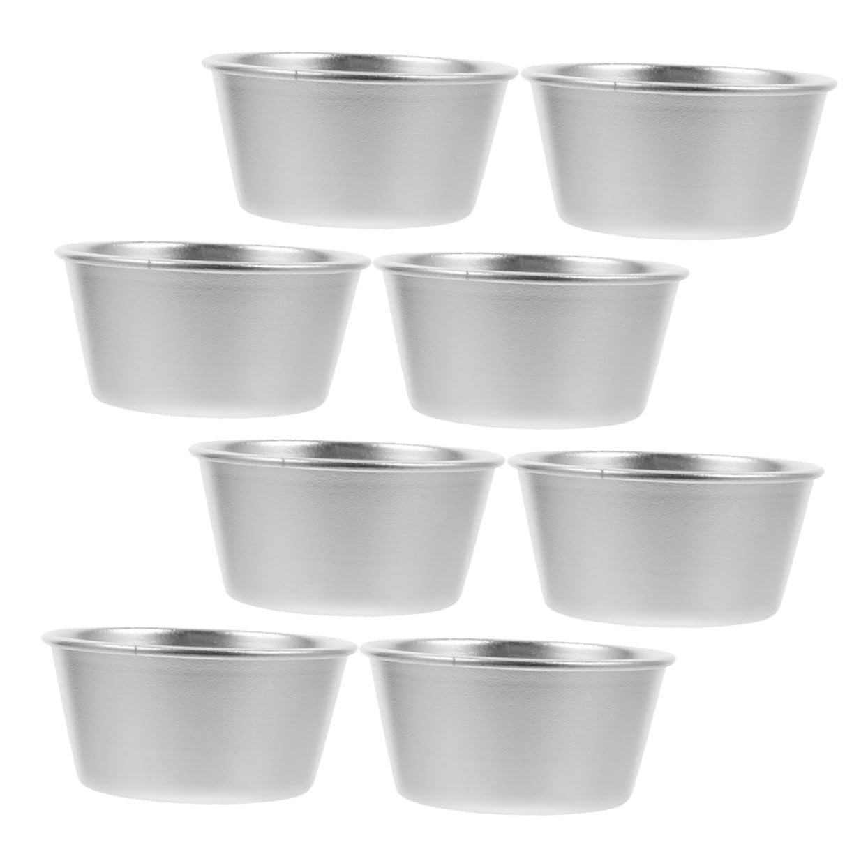 NOLITOY Molde para Tartas Redondo 8piezas de Acero al Carbono Plata | Antiadherente, Tamaño Mini, Distribución Uniforme del Calor, para Repostería Casera y Meriendas