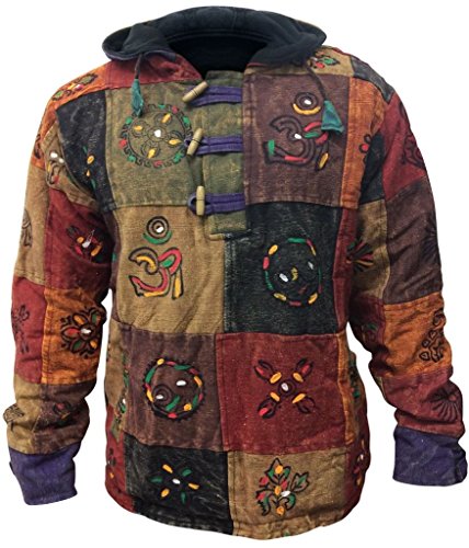 Shopoholic Fashion Mens Multicoloured Patchwork Fleece Hoodie Jumper