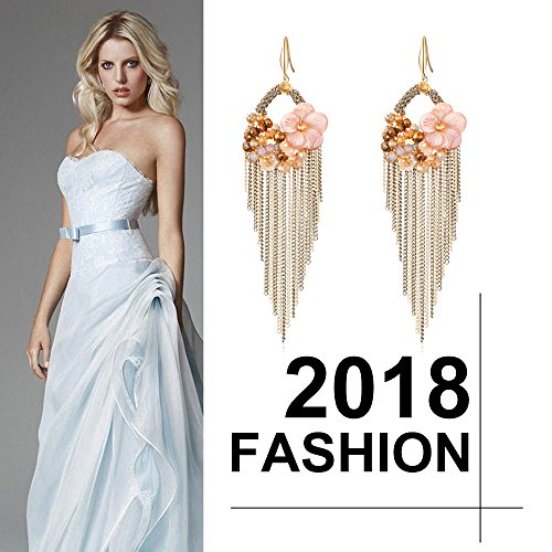 Multicolour Copper Floral Tassel Earrings