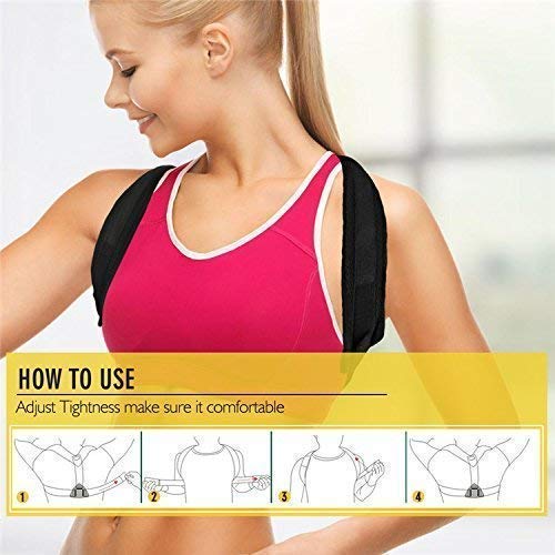 HEMJEX Adjustable Posture Corrector Upper Back Shoulder Support Brace and Corset Clavicle Correction Belt for Men Women 3
