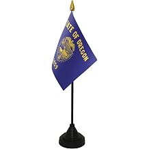 Oregon Small Table Flag With Black Base