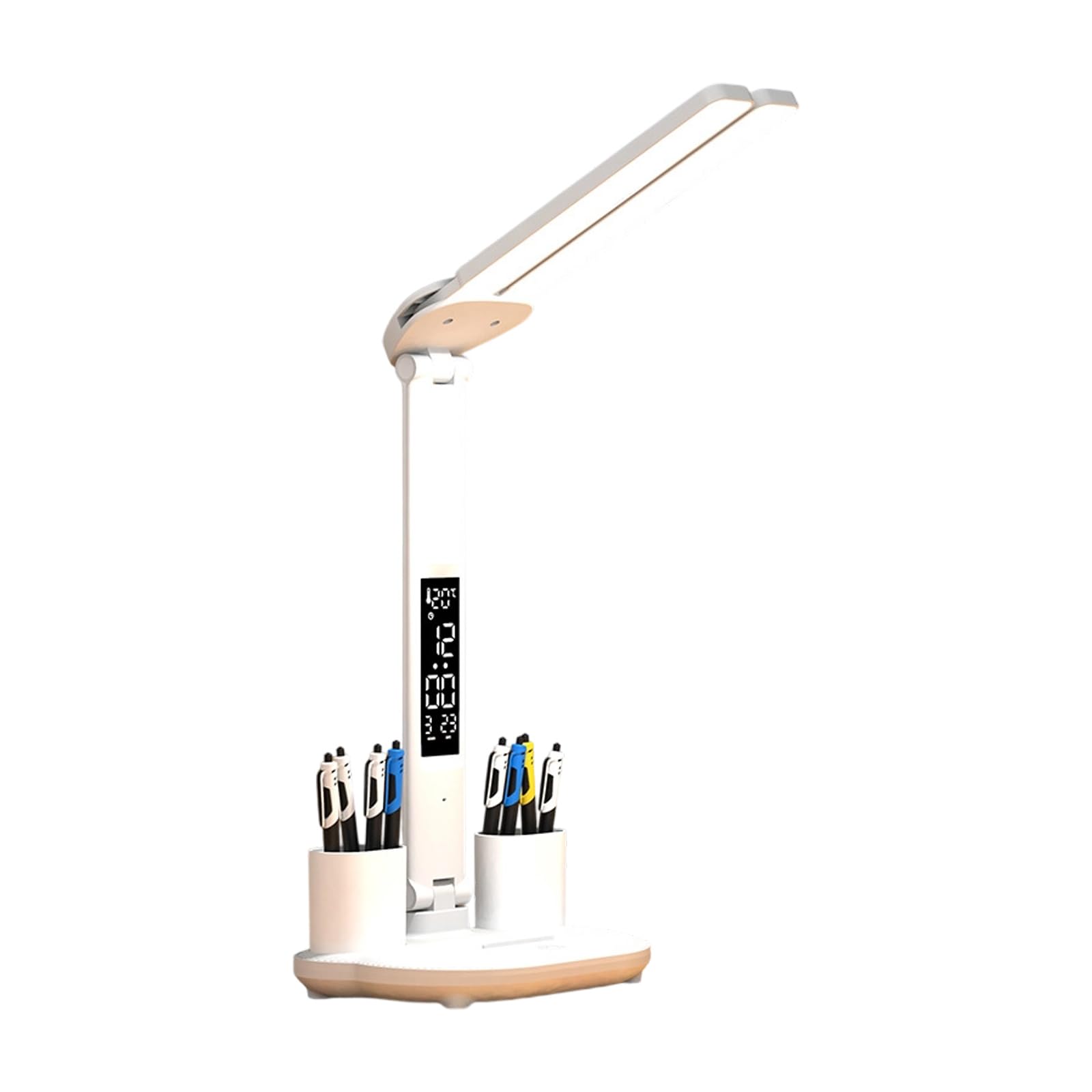 Jazuaiao Direction LED Desk Lamp Bedroom Reading Lights with Organizational Pen Tray Construction for Workspaces Adjustable Double Light Study Lamp