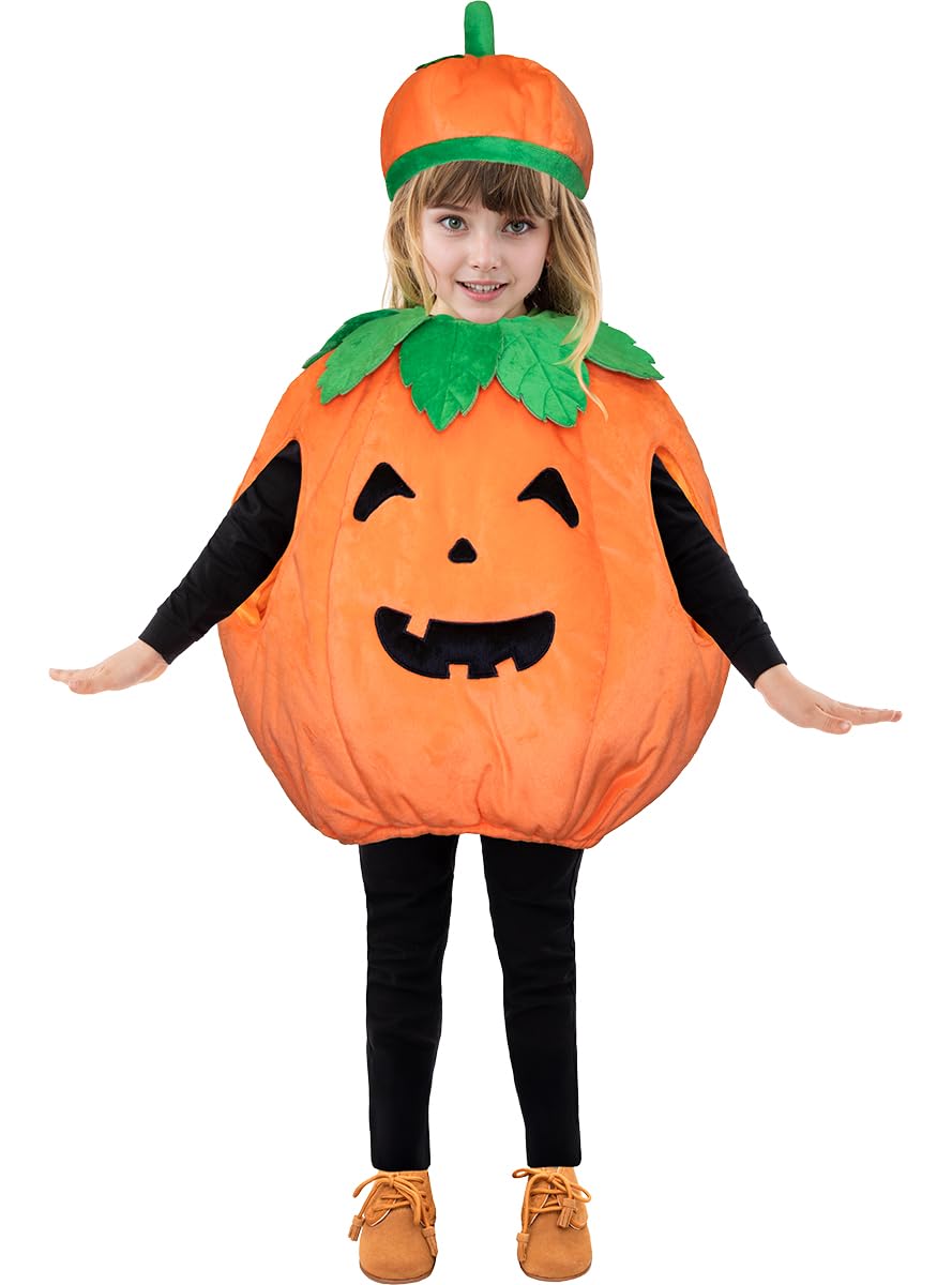 Funidelia Pumpkin costume for boys and girls, Size 3-4 years Food, Vegetables - Fancy dress for kids for parties, Carnival and Halloween