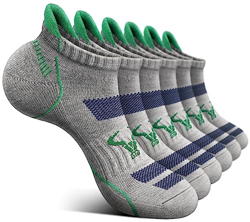 Image of BULLIANT Men Running Ankle Socks 6Pack-Cushioned Support-Low Cut No Show | Fully Terry Sole | Arch Support | Seamless Toe Closure | Moisture-Wicking Breathable Mesh | Reinforced Heel&Toe