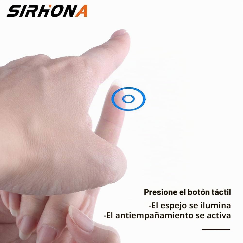 SIRHONA Espejo de Baño 60x100cm Espejo Baño con Iluminación LED, Espejo de Pared con Interruptor Táctil,Espejo de Luz de Baño con ANTIVAHO Luz Espejo de Pared con Accesorios