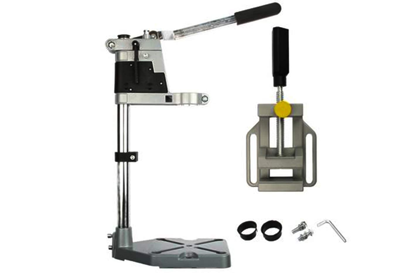 Supporto Trapano a Colonna 43 mm Mod. AM-6102B – Altezza 50 cm, Profondità Foratura 60 mm – Base 15x15 cm – Trasforma Trapano Manuale in Trapano a Colonna – Ideale per Falegnami e Fai da Te AM-6102B