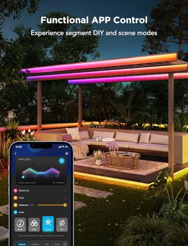 Govee Outdoor LED Strip Lights, 30m RGBIC Outdoor Lights Work with Alexa, IP65 Waterproof, Music Sync Rope Lights for Roof Eave Balcony Garden