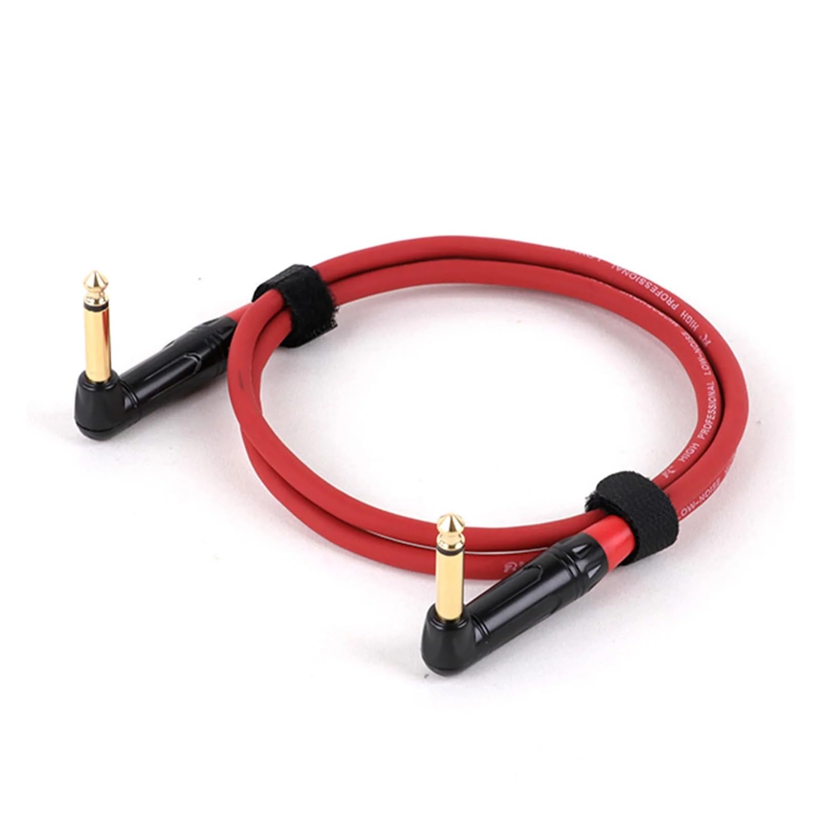Cable de Instrumento con Conector Jack de 6,35 mm en ángulo Recto (Macho a Macho) for Guitarra, bajo y Teclado.(RD-Red,8m)