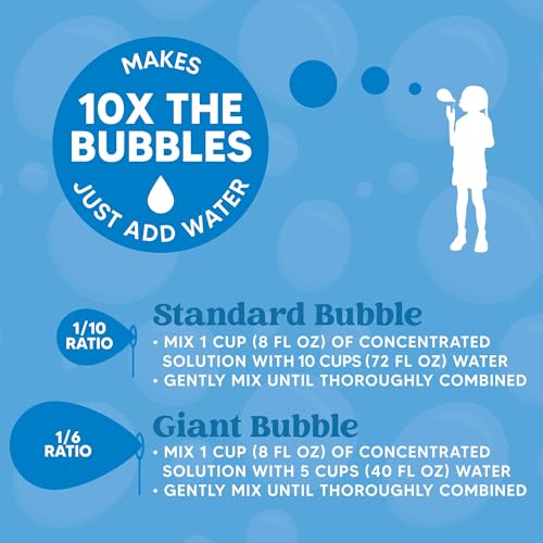 100 Oz Concentrated Bubble Solution for Summer Parties and Events (Blue)