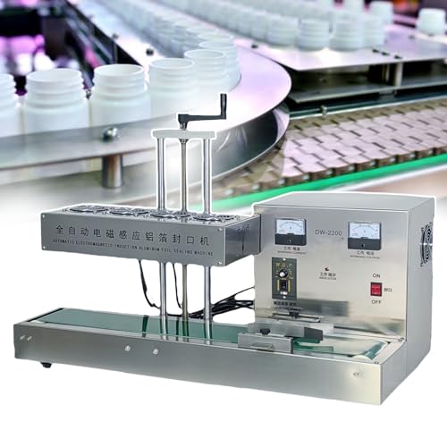 Komercyjna automatyczna zgrzewarka do folii aluminiowej, taśma ciągła o dużej mocy do bezpiecznego zamykania słoików na miód, herbatę i przekąski, 85 mm