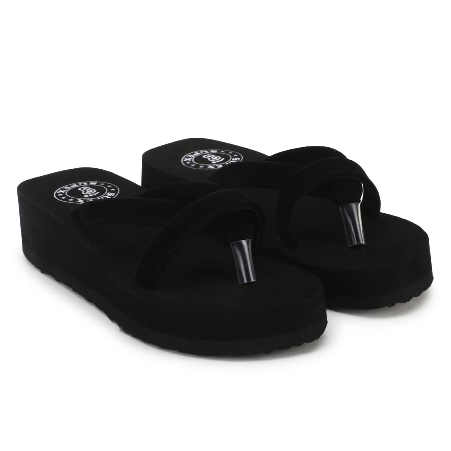 MAYRA CREATIONS Velvet Flat Stylish Cross Band Slippers Casual Wear for Girls and Women (Black 6) (B0BTPGJ2MQ) Amazon Price History, Amazon Price Tracker