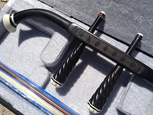 LANDTOM Ebony Erhu Chinese 2-string Violin Fiddle Musical Instrument + Free Accessories, Fulfilled by Amazon - Thumbnail 5