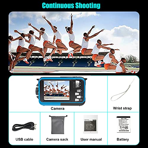 Appareil Photo Etanche Numérique, Camera sous Marine Full HD 2.7K 48MP Camera Etanche avec Double écran, Zoom Numérique 16X et Retardateur - Image 8