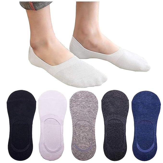 Unisex Cotton Premium Low Cut Ankle Socks/Shoe Liner Socks/Loafer Socks With Anti Slip Silicon Grip Combo (6)-image-30