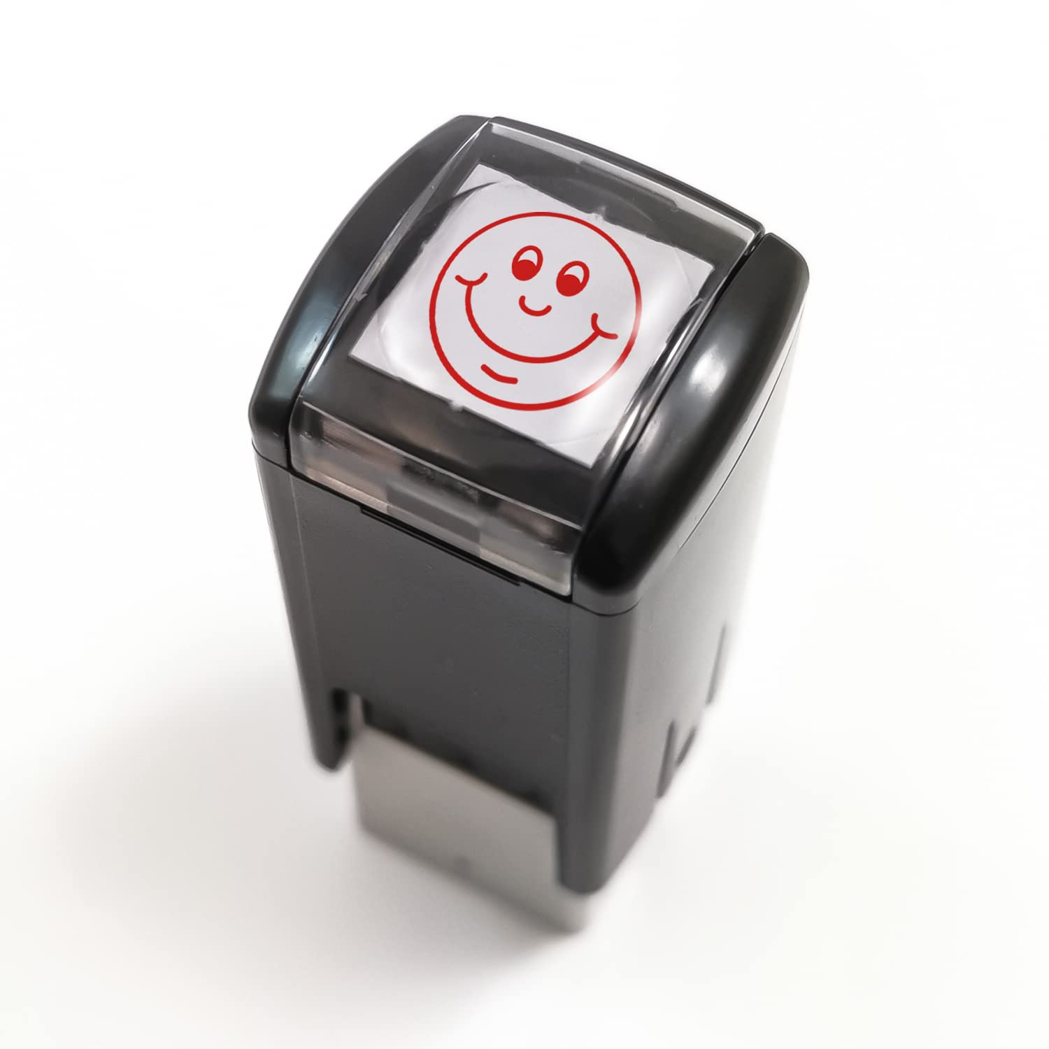 Mini Smiley Happy Face Pre Inked School Reward Feedback Marking Stamper Stamp 10mm Primary Teaching Services (Red) โ image 1