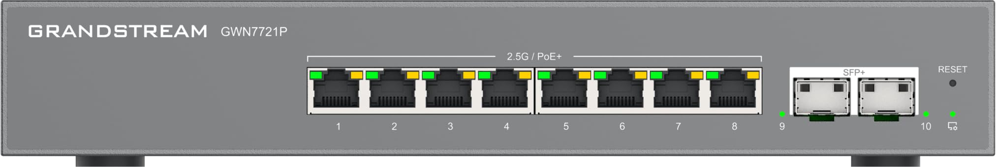 Switch Grandstream GWN7721P 8 Puertos Gigabit PoE 2 Puertos 10Gbps SFP+