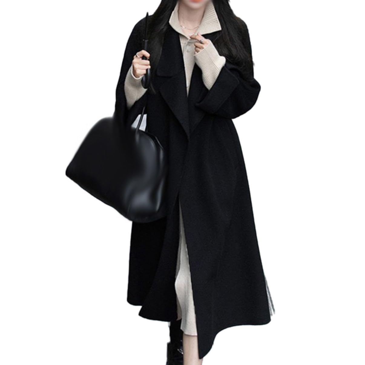 Amazon | [YJSO] チェスターコート ロングコート くろい トレンチ