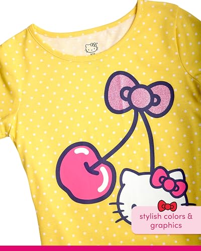 Hello Kitty Girls T-Shirt - 2 Pack Short Sleeve Graphic T Shirts for Girls (4-12)3