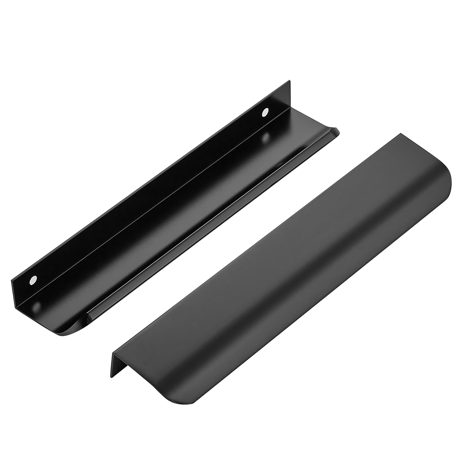 Matte Black Cabinet Handles Finger Edge Pulls 7.8 Inch CC 20 Pack