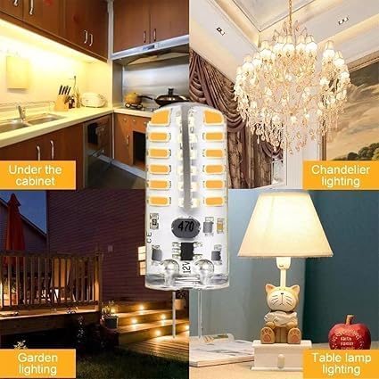 6pcs LED Bulb Bi-Pin Base Lights 3W AC/DC 12V Daylight White 6000K G4 Bulb for Outdoor Lighting Deck Stair Step Path Paver Lights Landscape Bulbs (Pack of 6)