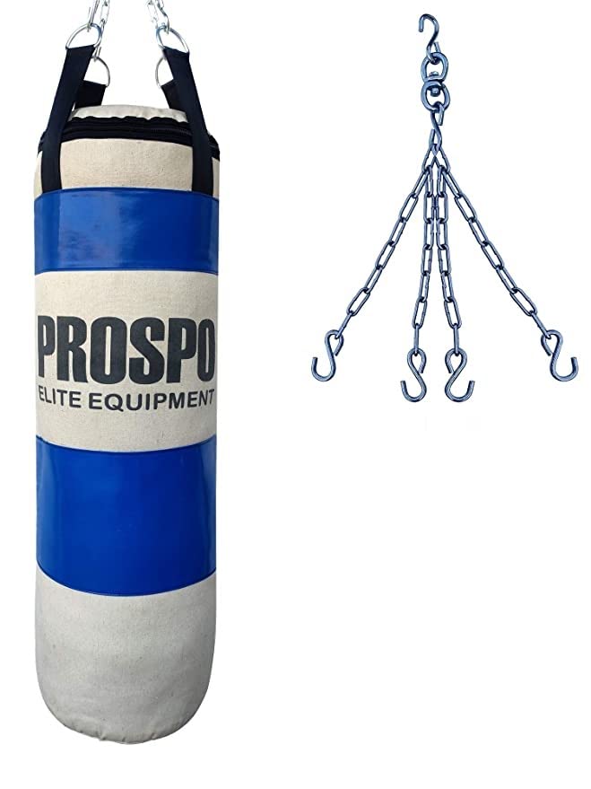 Prospo Canvas 36 Inch unfilled punching bag with chain and Home Gym Set , Boxing Kit , Boxing Set for Kids , Boxing Set for Men , Boxing Kit for Men, Boxing set for Youth (36 Inch) Unfilled, with chain (Blue) (B0BKKW9J9K) Amazon Price History, Amazon Price Tracker